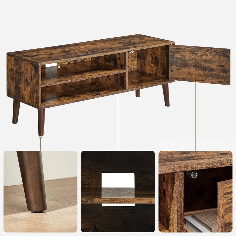 VASAGLE Lowboard »LTV09 LTV120«, Retro TV-Regal, Fernsehtisch, Fernsehschrank, 110/120 x 40 x 49 cm Greige, Vintage, Weiß 27 VASAGLE Lowboard »LTV09 LTV120«, Retro TV-Regal, Fernsehtisch, Fernsehschrank, 110/120 x 40 x 49 cm Greige, Vintage, Weiß – Bild 25