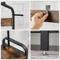 VASAGLE Garderobenständer »HSR400B01«, Garderobe, Schuhregal, mit Sitzfläche und 9 abnehmbaren Haken, 2 Gitterablagen -Vasagleau Geschaft b3472f83 3d9b 49f6 95ee e0bea305fbe5