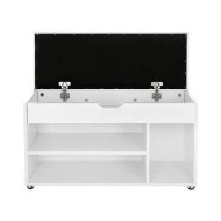 VASAGLE Schuhbank »LHS30«, Sitzbank, gepolstert, 3 offene Fächer, mit Stauraum, bis 150 kg belastbar Vintage, Weiß -Vasagleau Geschaft b7bb2a5b ee8d 45bf 91ba a66fc64e04d0