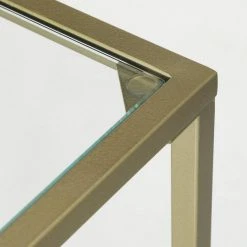 VASAGLE Couchtisch »LGT031A01«, Sofatisch, Beistelltisch, mit Hartglas und engmaschiger Gitterablage, aus Metallgestell, Gold-Transparent -Vasagleau Geschaft b7e23d75 287e 4e59 b2fa fc114ef82c6c