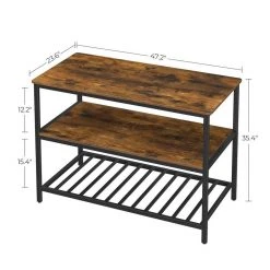 VASAGLE Küchenregal »KKI01BX«, Kücheninsel, mit 3 Regalablagen, großer Arbeitsplatte, vintagebraun-schwarz -Vasagleau Geschaft b878b7cc 2935 43f1 9d45 a3c27fdeb697