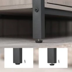 VASAGLE Lowboard »LTV43BX / MB«, TV-schrank, Fernsehtisch, mit 2 Schränken und 2 Regalebenen, 110 x 40 x 50 cm, Industrie-Design Greige-Schwarz, Vintage -Vasagleau Geschaft b927e5fa 4ce1 4ba2 a87e a7b3c25be8ff