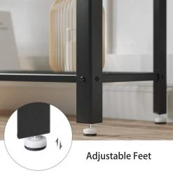 VASAGLE Konsolentisch »LNT81BX LNT081B02«, Flurtisch mit 2 Gitterablagen, Beistelltisch, Sideboard, Wohnzimmer, Flur, schmal, vintage Greige-schwarz -Vasagleau Geschaft bb0bedef dfc7 47ee b810 dd499549ed73