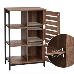 VASAGLE Sideboard »LSC74BX LSC74GD«, Küchenschrank mit 3 offenen Ablagen, Stahlgestell, vintage Braun -Vasagleau Geschaft bb2851d2 7890 4a57 8075 7133ead55a67