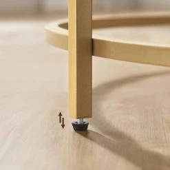 VASAGLE Couchtisch »LCT091A10«, Beistelltisch, Sofatisch, rund, mit goldfarbenem Stahlrahmen, modern, Ø 84 cm, weiß-goldfarben -Vasagleau Geschaft bb37f596 e5b2 4855 828a 57d30b8b4576