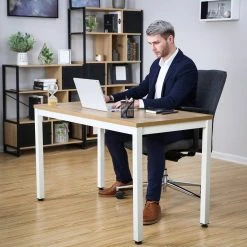 VASAGLE Schreibtisch »LWD64N LWD64X«, Computertisch, stabiles Metallgestell, fürs Home Office, vintage Wei&szlig; -Vasagleau Geschaft bc0b508c 84ab 41ab b2fd dc96f40c341a