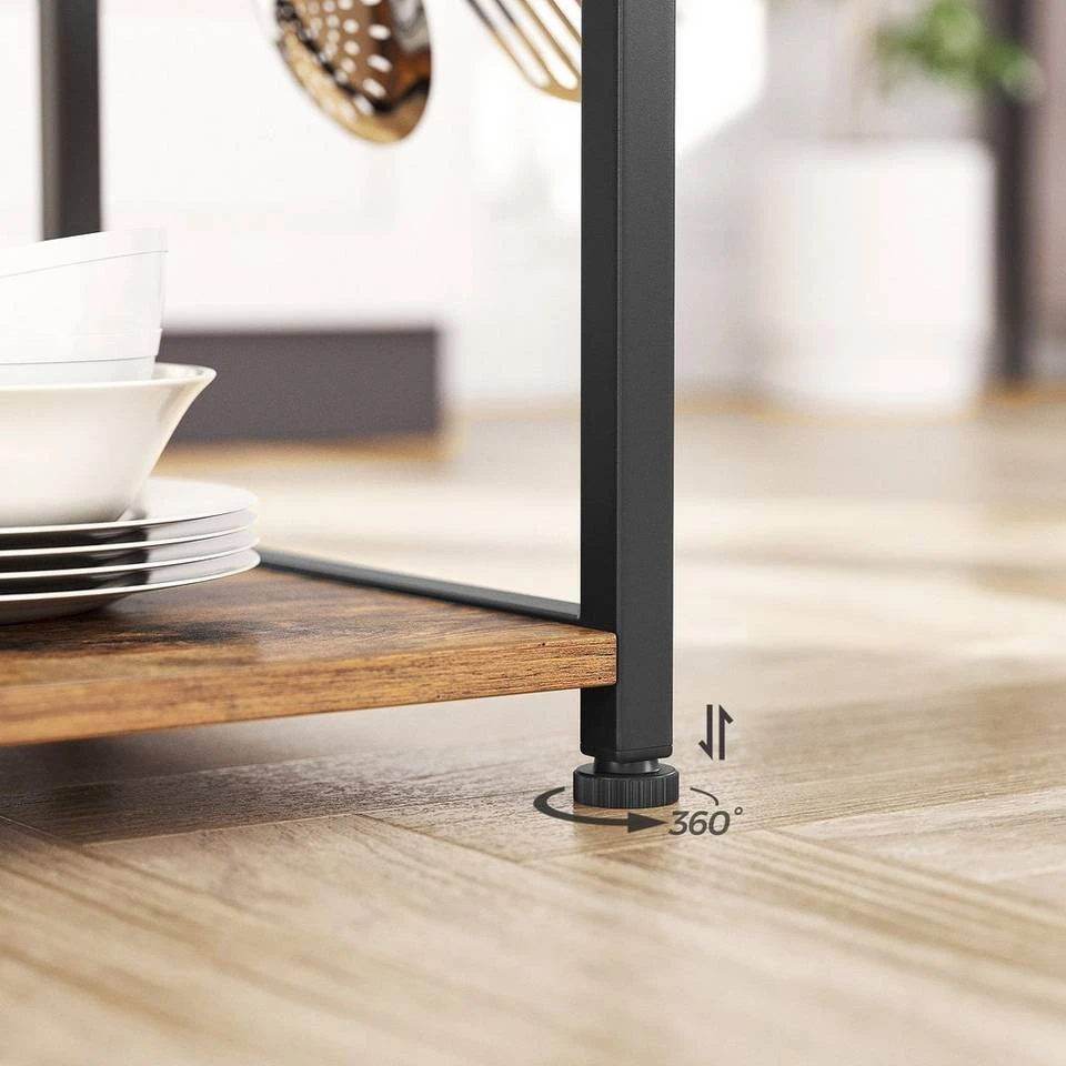 VASAGLE Standregal »KKS035/35«, Küchenregal mit Metallkorb, 6 S-Haken und Regalablagen, 90 x 40 x 132 cm, Industrie-Design Haselnussbraun-schwarz, Greige-schwarz, Vintage 16 VASAGLE Standregal »KKS035/35«, Küchenregal mit Metallkorb, 6 S-Haken und Regalablagen, 90 x 40 x 132 cm, Industrie-Design Haselnussbraun-schwarz, Greige-schwarz, Vintage – Bild 14