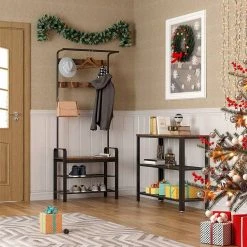 VASAGLE Konsolentisch »LNT81BX LNT081B02«, Flurtisch mit 2 Gitterablagen, Beistelltisch, Sideboard, Wohnzimmer, Flur, schmal, vintage Greige-schwarz -Vasagleau Geschaft bdfdccb1 727a 4233 a341 ee502c633db1