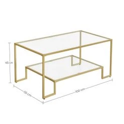 VASAGLE Couchtisch »LGT033A01«, Beistelltisch, 2 Ablagen aus Hartglas, Dekoration mit Stauraum, modernes Design, 100 x 55 x 45 cm, goldfarben 21 VASAGLE Couchtisch »LGT033A01«, Beistelltisch, 2 Ablagen aus Hartglas, Dekoration mit Stauraum, modernes Design, 100 x 55 x 45 cm, goldfarben -Vasagleau Geschaft bf932bab 5359 4d63 bf56 2bf77a10ae3a