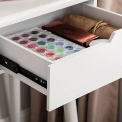 VASAGLE Schminktisch »RDT11WL RDT11BL«, Frisiertisch, Kosmetiktisch, mit Beleuchtung und gepolsterter Hocker Schwarz, Weiß -Vasagleau Geschaft bfa65a44 dfac 4fe8 bb5b 86ad19ae6e76