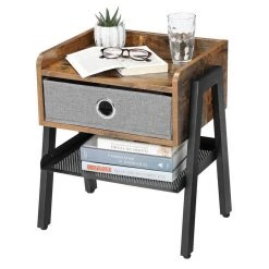 VASAGLE Nachttisch »LET64X«, Beistelltisch, Nachtschrank, Ablage mit herausnehmbarer Stoffschublade -Vasagleau Geschaft c01e3009 8bb7 4644 a41c dbf7a82b1169