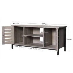 VASAGLE Lowboard »LTV43BX / MB«, TV-schrank, Fernsehtisch, mit 2 Schränken und 2 Regalebenen, 110 x 40 x 50 cm, Industrie-Design Greige-Schwarz, Vintage -Vasagleau Geschaft c05b0ffb bd38 4cf7 a8b3 24cdb26993db