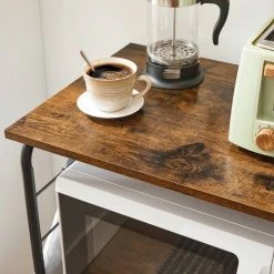 VASAGLE Servierwagen »KKS022B01«, Beistelltisch, Metallregal, Küchenhelfer, mit Rollen, 3 Ablagen, und 6 Haken, Vintage-Look -Vasagleau Geschaft c1aff940 be86 40e3 9ce2 0d34a7127493