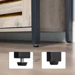 VASAGLE Bücherregal »LSC75«, Bücherschrank mit 3 Ablagen, 2 Lamellentüren, 70 x 30 x 121,5 cm Grau, Vintage -Vasagleau Geschaft c220573b fe5b 46df 9cc8 0fa3b01a19c5