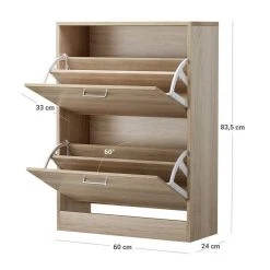 VASAGLE Schuhschrank »LBC602H LBC02WT« Schuhkommode, Trennwände verstellbar und abnehmbar, für 12 Paar Damenschuhe oder 8 Paar Herrenschuhe Eichefarben, Wei&szlig; -Vasagleau Geschaft c2de812a ad52 42a6 943e f96bc56d847d