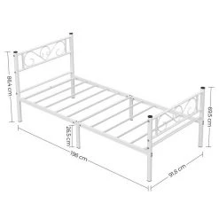 VASAGLE Metallbett »RMB061 RMB063«, Einzelbett, Doppelbett, mit Lattenrost und Bettgestell, für kleine Räume, Gästebett Schwarz, Weiß -Vasagleau Geschaft c6cbf7be 6f42 4d4c 96cc eee0ab8c0a59