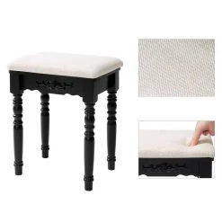 VASAGLE Schminktisch »RDT60WT RDT60BK«, Frisiertisch, Kosmetiktisch mit 3-teiliger Klappspiegel,mit Hocker Schwarz, Wei&szlig; -Vasagleau Geschaft c78b403d bfa5 4be2 9b21 91656b0f528a