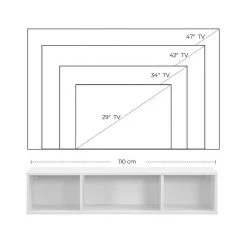 VASAGLE Wandregal »LTV104W01«, Hängeschrank, TV-Regal, TV-Schrank mit 3 Fächern, schwebend, platzsparend, weiß -Vasagleau Geschaft c99a9c12 5e79 45f6 8982 b43c17169f68