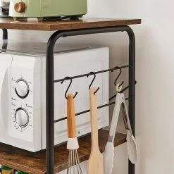 VASAGLE Servierwagen »KKS022B01«, Beistelltisch, Metallregal, Küchenhelfer, mit Rollen, 3 Ablagen, und 6 Haken, Vintage-Look -Vasagleau Geschaft ca10219c 2c37 4321 96d5 38c6cd192feb