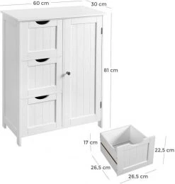VASAGLE Badkommode »BBC49WT«, Badezimmerschrank, Badschrank, weiß -Vasagleau Geschaft cb08f8bb 8b11 47dd a784 e7577e9dae5b