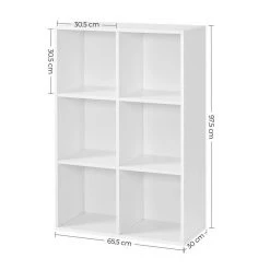 VASAGLE Raumteiler »LBC203 LBC24«, Würfelregal, Bücherschrank, freistehend, als Dekoration, Wohnzimmer, Schlafzimmer, Kinderzimmer Eiche Hell, Weiß, Vintage -Vasagleau Geschaft ccd5eccd 5556 4fb3 8e82 c81d3b95009e