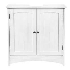 VASAGLE Waschbeckenunterschrank »BBC01WT BBC001G01« Unterschrank, 60 x 60 x 30 cm, Landhausstil Grau, Weiß