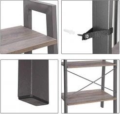 VASAGLE Standregal »LLS44MG LLS44X LLS45X«, Bücherregal, Leiterregal mit 4 Ebenen, vintage Grau -Vasagleau Geschaft cee7674a 1102 4c14 b41c 41eaa930dc0c