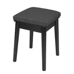 VASAGLE Schminktisch »RDT11BK RDT11K«, Frisiertisch, mit rundem Spiegel und gepolstertem Hocker, 2 große Schubladen Schwarz | schwarz, Wei&szlig; | natur -Vasagleau Geschaft cf296fc6 cc53 41e4 a06b 2f9c0fc18a26