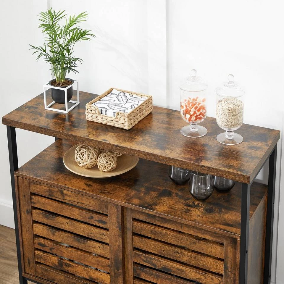 VASAGLE Sideboard »LSC091B01«, Aufbewahrungsschrank, Breite 100 cm, Wohnzimmer, Flur, Küche, vintage 6 VASAGLE Sideboard »LSC091B01«, Aufbewahrungsschrank, Breite 100 cm, Wohnzimmer, Flur, Küche, vintage – Bild 4