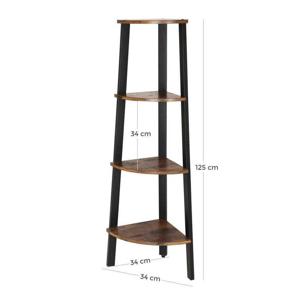 VASAGLE Eckregal »LLS35X LLS34X LLS034M01«, Standregal, Bücherregal, Leiterregal, Industrie-Design Greige-Schwarz, Vintage 9 VASAGLE Eckregal »LLS35X LLS34X LLS034M01«, Standregal, Bücherregal, Leiterregal, Industrie-Design Greige-Schwarz, Vintage – Bild 7