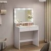VASAGLE Schminktisch »RDT120T10«, Frisiertisch, Kosmetiktisch mit 9 LED-Glühbirnen und Spiegel, einstellbare Helligkeit, 2 Schubladen und 3 offene Fächer -Vasagleau Geschaft d07281ec 30b5 475f 8be7 306691eddcb0