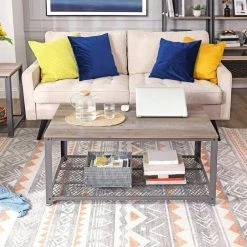 VASAGLE Couchtisch »LCT61«, Fernsehtisch mit großer Ablage, rautenförmiges Gitter, schwarzes Gestell, 106,2 x 60,2 x 45 cm Grau, Vintage 26 VASAGLE Couchtisch »LCT61«, Fernsehtisch mit großer Ablage, rautenförmiges Gitter, schwarzes Gestell, 106,2 x 60,2 x 45 cm Grau, Vintage -Vasagleau Geschaft d1d6d4e4 9f0f 4803 90f3 83079abbfb43