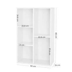 VASAGLE Bücherregal »LBC25WT LBC25NL«, Bücherschrank, 50 x 80 x 24 cm, eiche hell Natur, Wei&szlig; -Vasagleau Geschaft d1da22c6 dac8 44f1 ae9d d775b29d4410