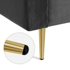 VASAGLE 3-Sitzer »LCS001«, Bezug aus Samt, Metallbeine, Klassisch bis modern, einfacher Aufbau, 183 x 78 x 88 cm Blau, Grau, Petrolfarben, Rosa -Vasagleau Geschaft da22b2ce 8d50 4514 ab13 114f4a1fcaff