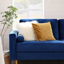 VASAGLE 3-Sitzer »LCS001«, Bezug aus Samt, Metallbeine, Klassisch bis modern, einfacher Aufbau, 183 x 78 x 88 cm Blau, Grau, Petrolfarben, Rosa -Vasagleau Geschaft da72d308 28e9 4b61 b785 5502ad04bc57