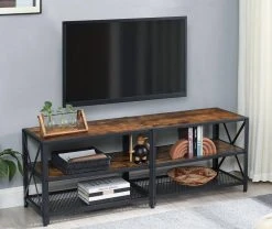 VASAGLE Lowboard »LTV094 / 095B01«, TV-Schrank, Fernsehtisch, TV-Regal, mit Ablagen, Stahlgestell, vintage