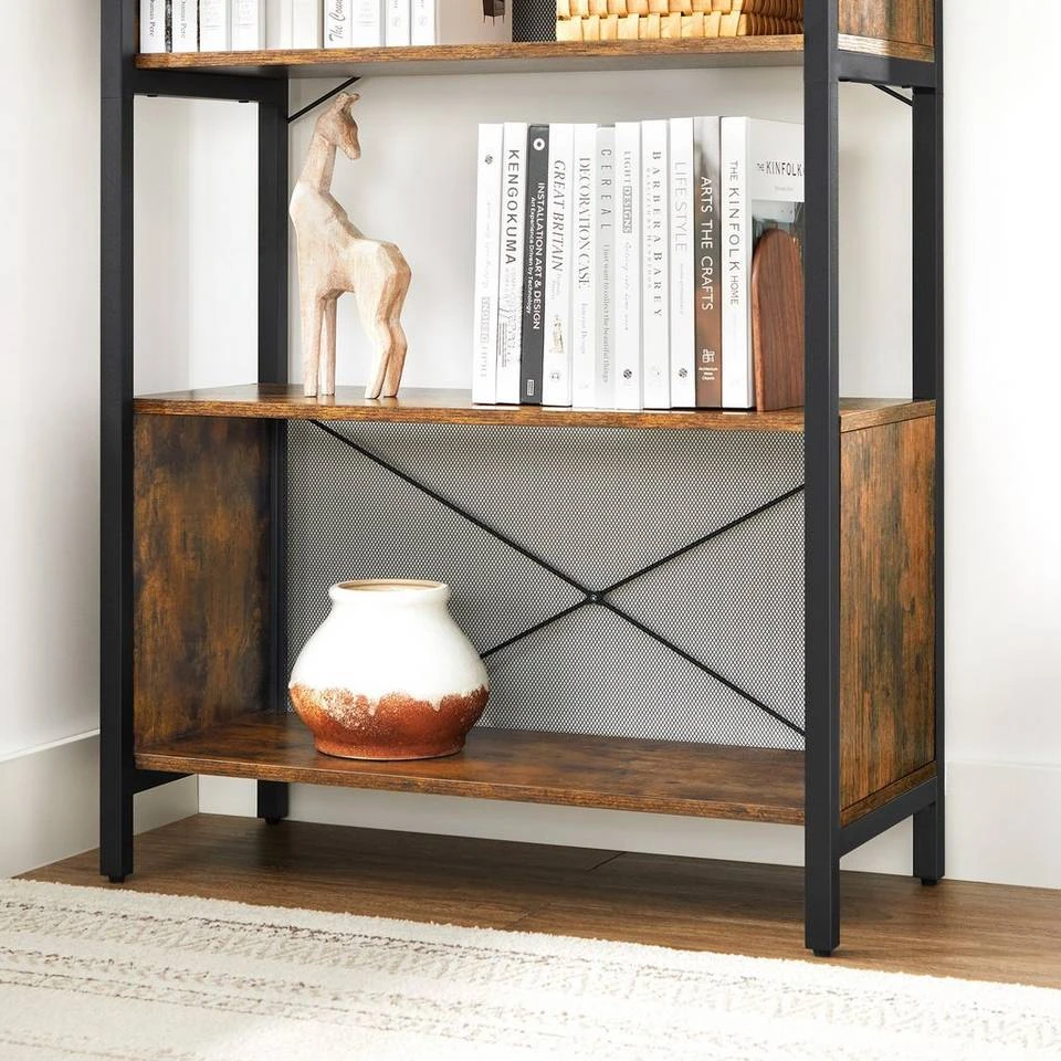 VASAGLE Bücherregal »LBC073B01«, Standregal, 5 Ebenen, Gitter-Rückwand, Wohnzimmer, Schlafzimmer, vintage 6 VASAGLE Bücherregal »LBC073B01«, Standregal, 5 Ebenen, Gitter-Rückwand, Wohnzimmer, Schlafzimmer, vintage – Bild 4