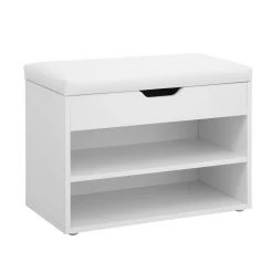 VASAGLE Schuhbank »LHS20WT«, Schuhregal mit Klappdeckel und gepolstertem Sitzbank, mit 2 Fächern, 60 x 30 x 44 cm -Vasagleau Geschaft de28a3d2 a3b0 43d7 ae4a a07d9bf6aa6e