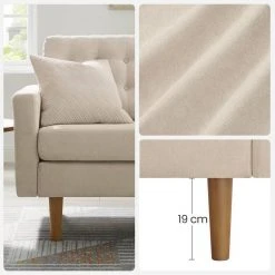 VASAGLE 3-Sitzer »LCS101«, Couch fürs Wohnzimmer, Polyester, 177 x 72 x 86 cm (L x B x H) Beige, Grau -Vasagleau Geschaft e0f898ec 00e6 47e4 b123 dc33df654b8c
