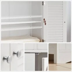 VASAGLE Badkommode »BBC145W01«, Kommode mit 2 Türen, 2 Schubladen, Hoch 108 cm, verstellbare Regalebene, skandinavischer Stil, weiß -Vasagleau Geschaft e336e5d1 a8f1 46c2 874c cc23ea094265