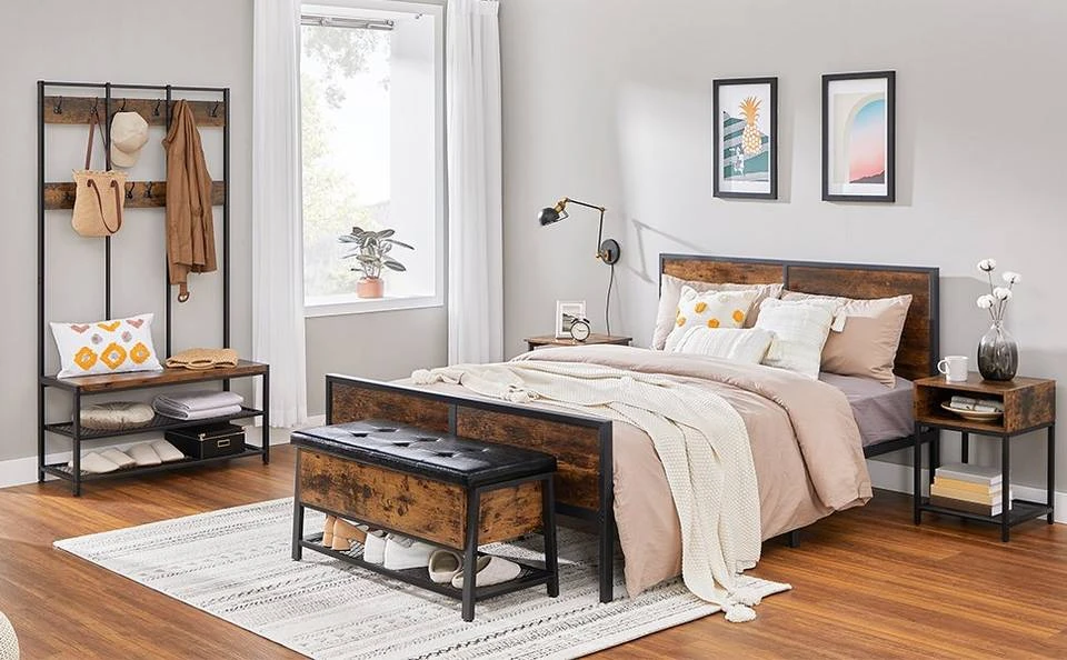 VASAGLE Garderobenständer »HSR86/086/98«, Kleiderständer mit 12 Kleiderhaken und Schuhregal, vintage Greige 6 VASAGLE Garderobenständer »HSR86/086/98«, Kleiderständer mit 12 Kleiderhaken und Schuhregal, vintage Greige – Bild 4