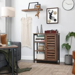 VASAGLE Sideboard »LSC74BX LSC74GD«, Küchenschrank mit 3 offenen Ablagen, Stahlgestell, vintage Braun -Vasagleau Geschaft e7910c48 1612 4164 a74f 31b7407ff42e