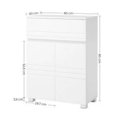 VASAGLE Badkommode »BBK140W01«, Badezimmerschrank, Sideboard mit Schublade, Badezimmer, Flur, 60 x 30 x 80 cm, weiß -Vasagleau Geschaft e80fa126 ed68 40f0 80b4 4d5195e38d93