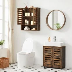 VASAGLE Hängeschrank »BBK121X01« Badezimmerschrank, Wandschrank, höhenverstellbarer Einlegeboden, 60 x 20 x 70 cm, vintage -Vasagleau Geschaft e9bbfe2d a505 46cc 9d96 dedb212d9972