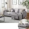 VASAGLE Schlafsofa »LCS801«, Bettsofa mit Stauraum, Ecksofa, mit Becherhalter, einfache Montage, 223 x 142 x 88 cm (L x B x H), modern Dunkelgrau, Hellgrau -Vasagleau Geschaft e9c3d83d cdbb 44d2 bae3 606f3399a822
