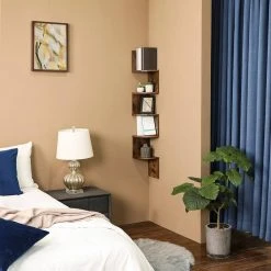 VASAGLE Bücherregal »LBC20BX LBC20WT LBC20BY LBC20BK LBC020M01«, Eckregal, Wandregal mit 5 Ablagen, Schlafzimmer, Wohnzimmer, weiß Grau, Nussbaumfarben, Schwarz, Vintage, Weiß -Vasagleau Geschaft ea9062fb 6629 4f05 b8fa ed3e342657c2