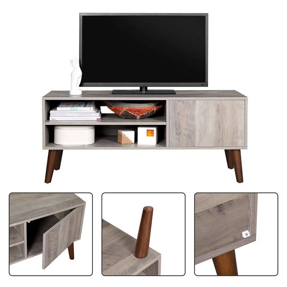VASAGLE Lowboard »LTV09 LTV120«, Retro TV-Regal, Fernsehtisch, Fernsehschrank, 110/120 x 40 x 49 cm Greige, Vintage, Weiß 6 VASAGLE Lowboard »LTV09 LTV120«, Retro TV-Regal, Fernsehtisch, Fernsehschrank, 110/120 x 40 x 49 cm Greige, Vintage, Weiß – Bild 4