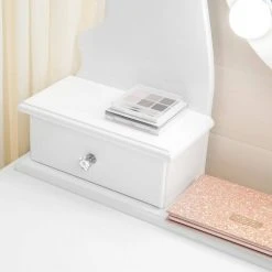 VASAGLE Schminktisch »RDT09WL«, Frisiertisch, Kosmetiktisch mit Beleuchtung, mit Spiegel und Hocker, 5 Schubladen -Vasagleau Geschaft ed94ac6c d451 403c bd07 bdaf5c2b0fa1