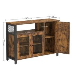 VASAGLE Sideboard »LSC096B01«, Küchenschrank, Aufbewahrungsschrank, mit 3 Türen, Breite 110 cm, für Wohnzimmer, Küche, Esszimmer, vintage -Vasagleau Geschaft edaa5df0 2dcc 4c6b 9745 b940389d16e9