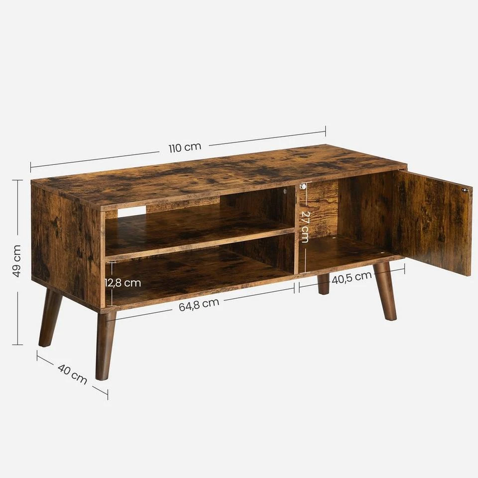 VASAGLE Lowboard »LTV09 LTV120«, Retro TV-Regal, Fernsehtisch, Fernsehschrank, 110/120 x 40 x 49 cm Greige, Vintage, Weiß 14 VASAGLE Lowboard »LTV09 LTV120«, Retro TV-Regal, Fernsehtisch, Fernsehschrank, 110/120 x 40 x 49 cm Greige, Vintage, Weiß – Bild 12